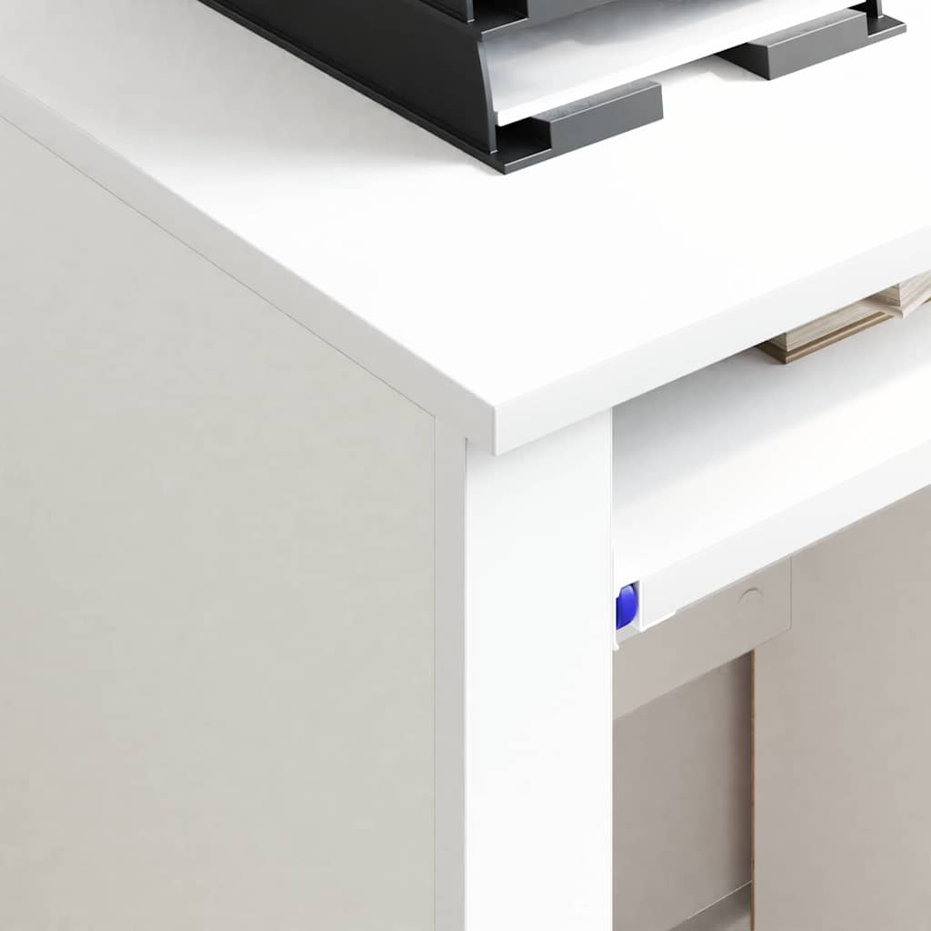 Skrivebord med Hjul Hvid 91 x 50 x 77 cm Konstrueret træ