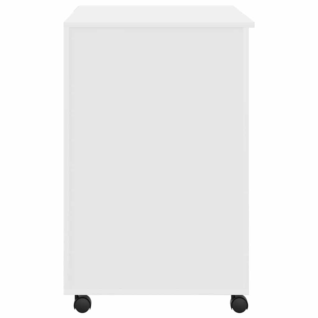 Skrivebord med Hjul Hvid 91 x 50 x 77 cm Konstrueret træ