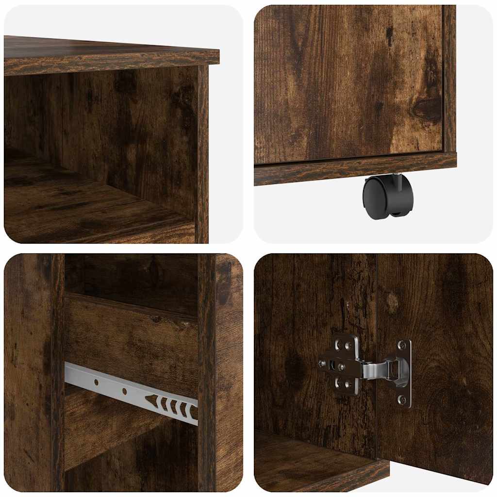 Skrivebord med Hjul Røget eg 91 x 50 x 77 cm Konstrueret træ