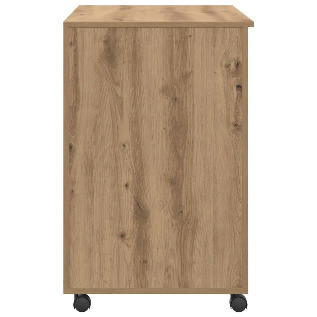 Skrivebord med Hjul Artisan Egetræ Konstrueret træ