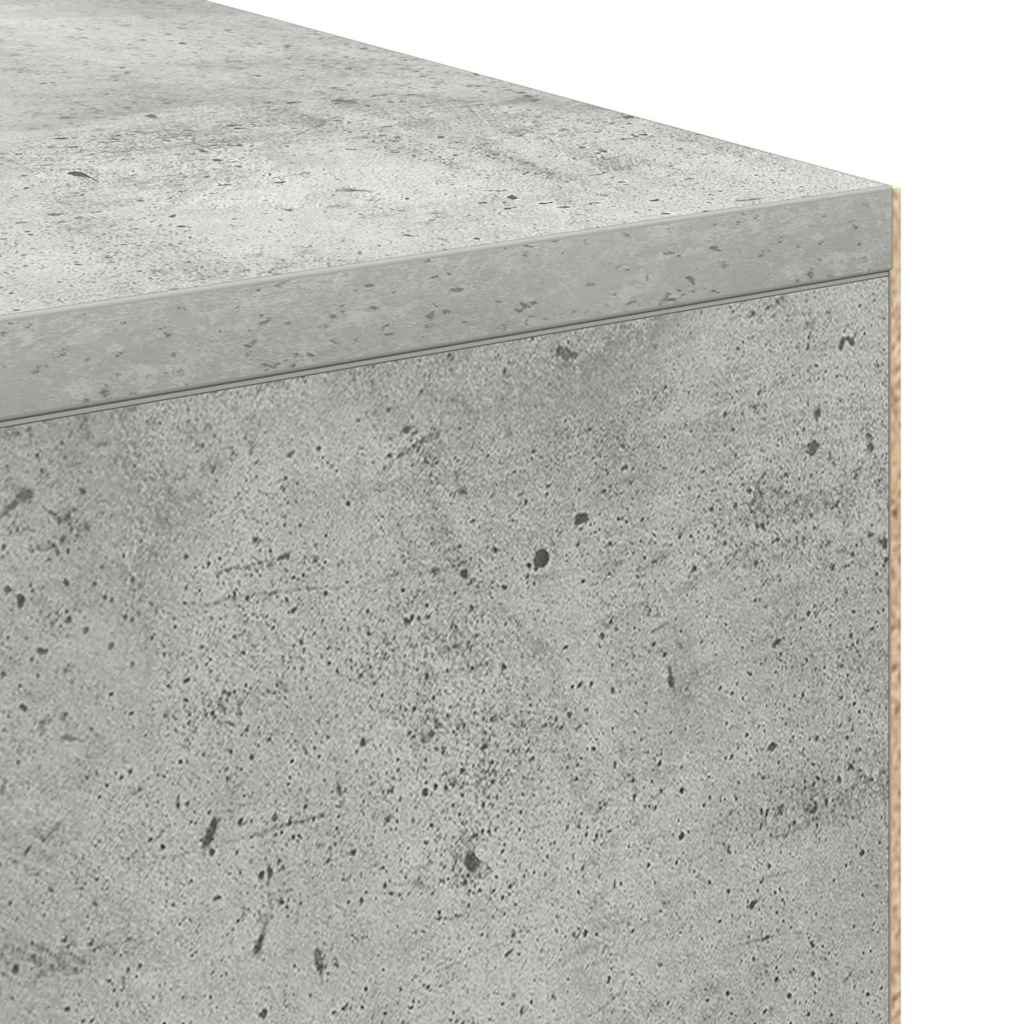 Bord med hylde Beton Grå 102 x 50 x 75 cm Konstrueret træ