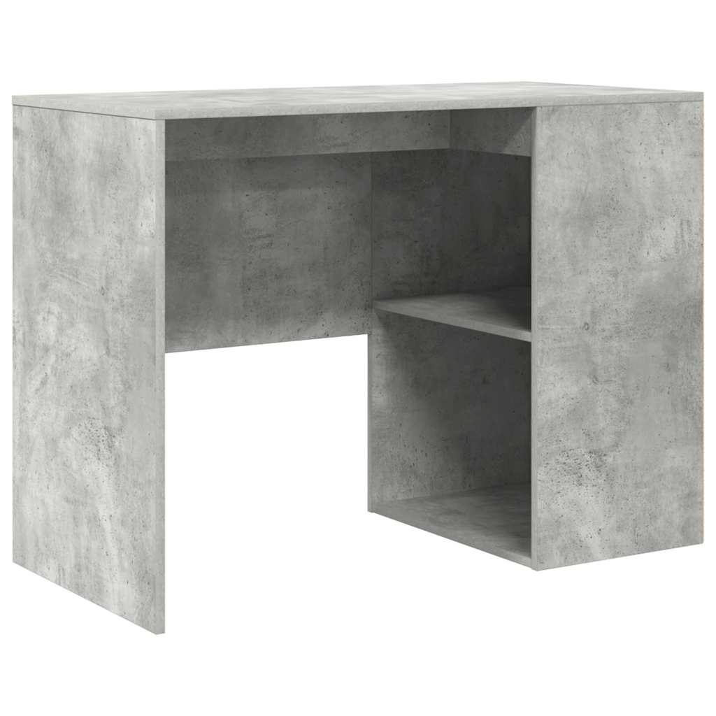 Bord med hylde Beton Grå 102 x 50 x 75 cm Konstrueret træ