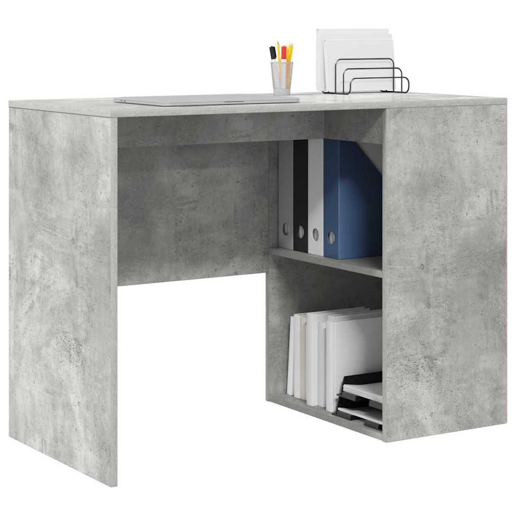 Bord med hylde Beton Grå 102 x 50 x 75 cm Konstrueret træ