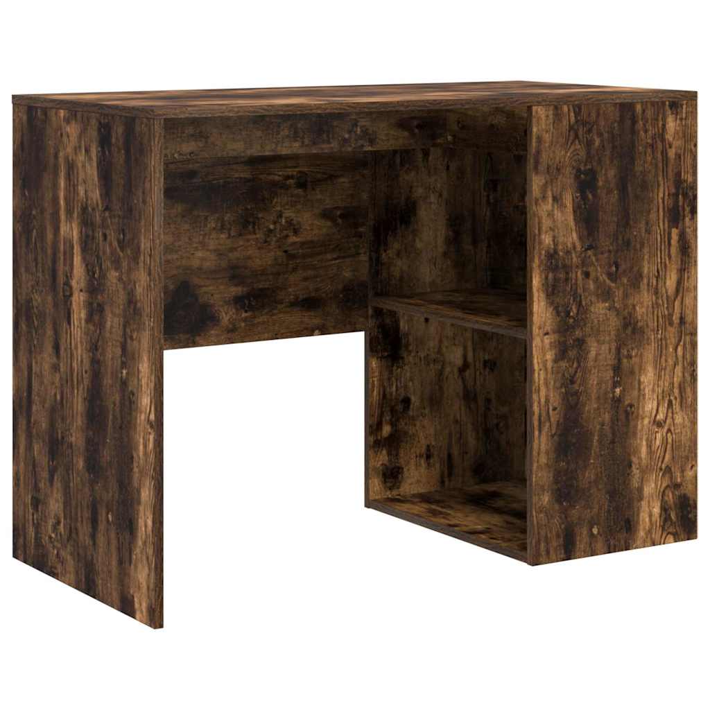 Bord med hylde Røget eg 102 x 50 x 75 cm Konstrueret træ