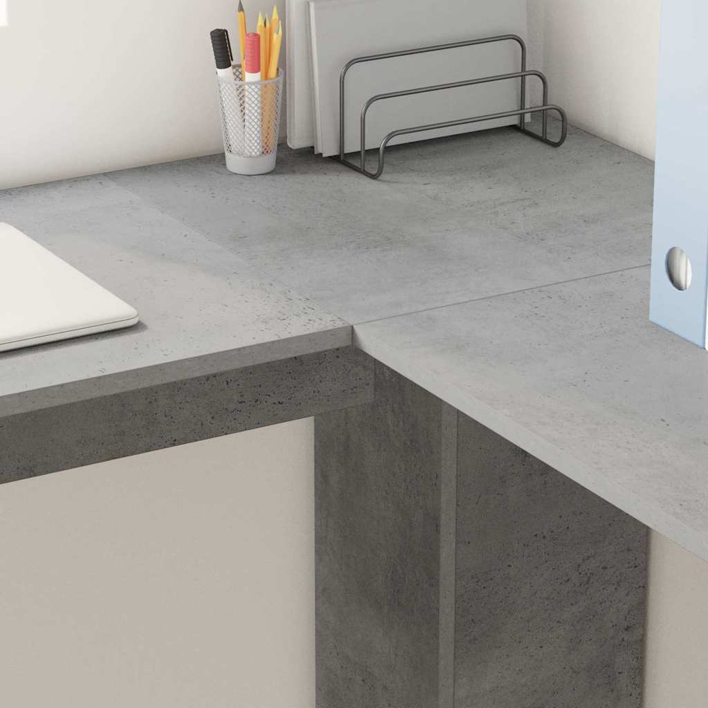 Hjørneskrivebord Beton Grå 140 x 113,5 x 75 cm Konstrueret træ