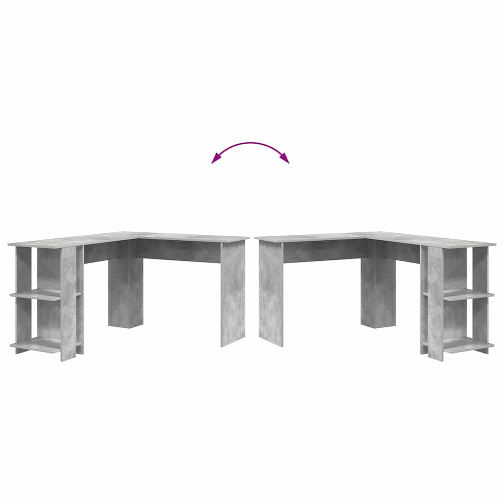 Hjørneskrivebord Beton Grå 140 x 113,5 x 75 cm Konstrueret træ