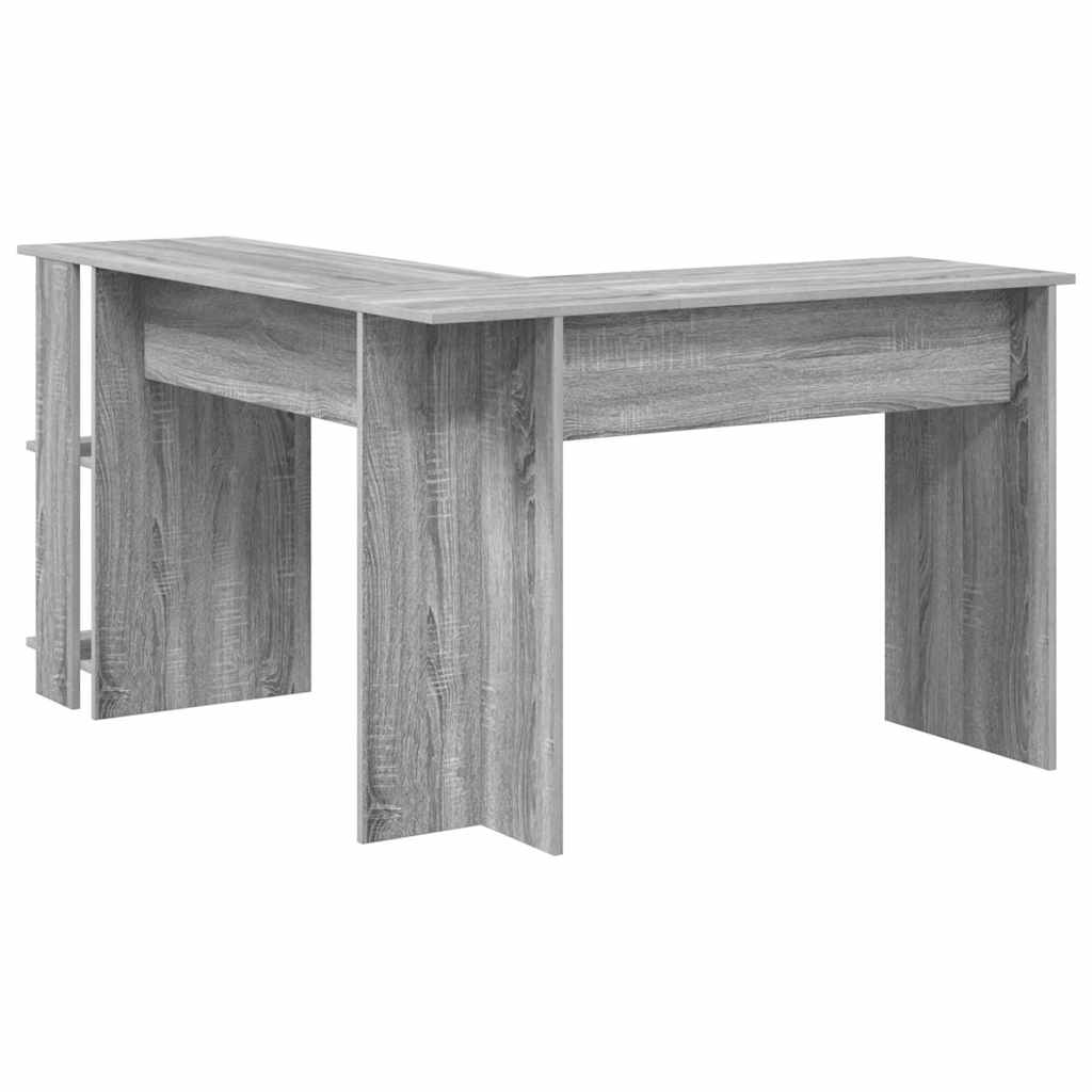 Hjørneskrivebord Grå Sonoma 140 x 113,5 x 75 cm Konstrueret træ