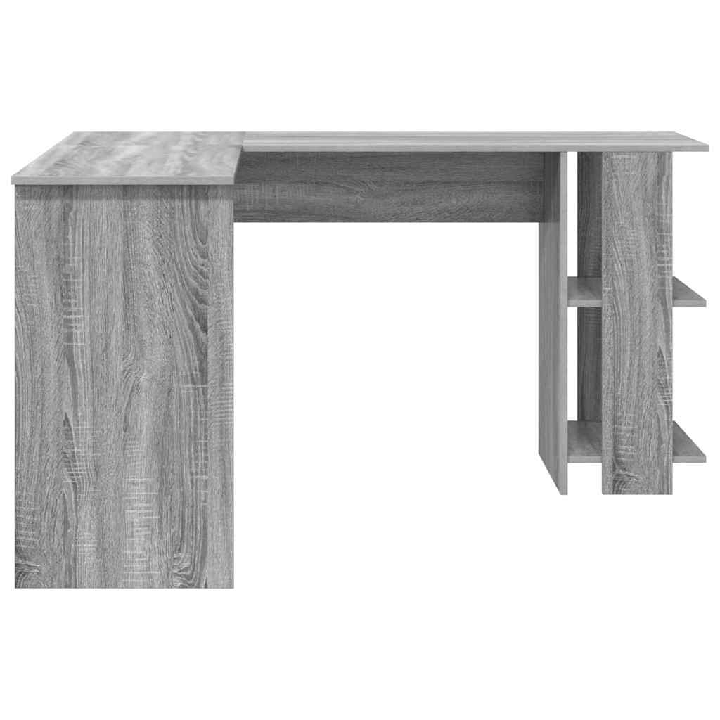 Hjørneskrivebord Grå Sonoma 140 x 113,5 x 75 cm Konstrueret træ