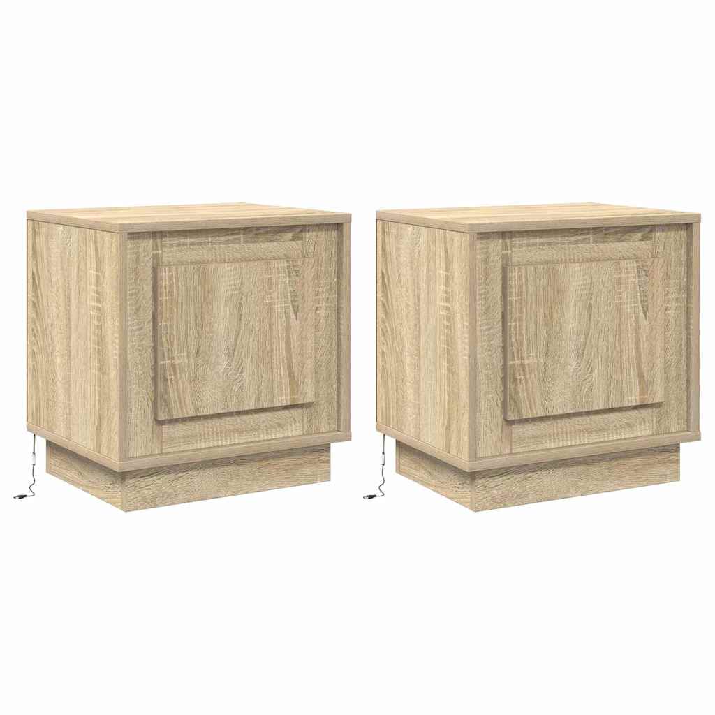 Natskab 2 pcs Sonoma eg 44 x 34,5 x 45 cm Konstrueret træ