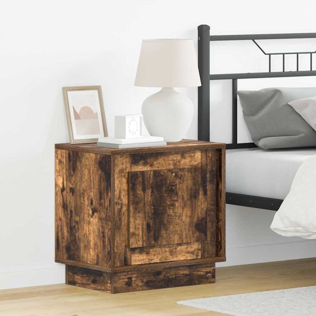 Natskab 2 pcs Røget eg 44 x 34,5 x 45 cm Konstrueret træ billede