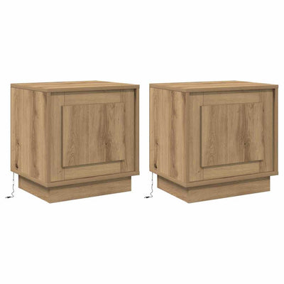 Natskab 2 pcs Artisan Egetræ 44 x 34,5 x 45 cm Konstrueret træ