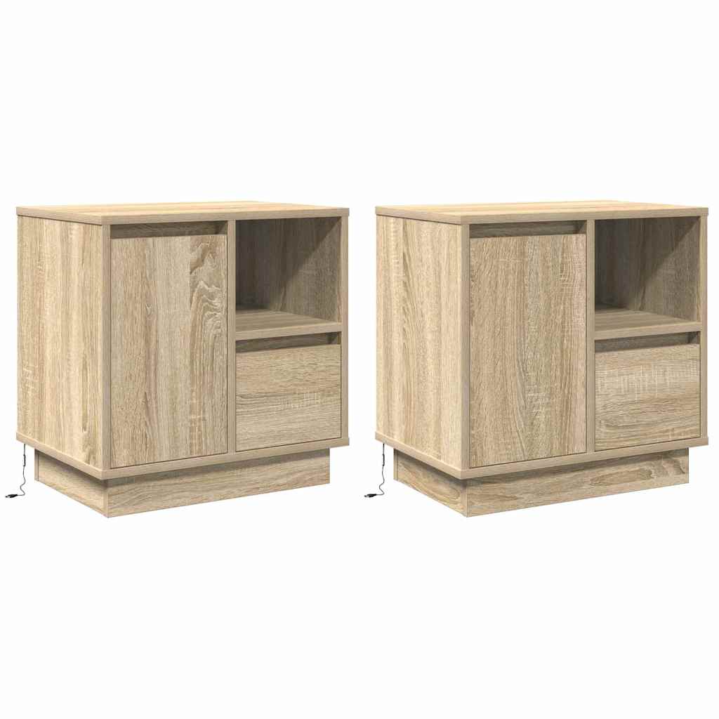 Natskab 2 pcs Sonoma eg 50 x 34,5 x 50 cm. Konstrueret træ