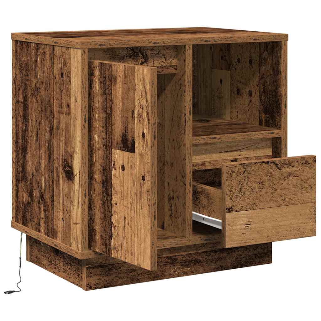 Natskab 2 pcs Gammelt træ 50 x 34,5 x 50 cm. Konstrueret træ