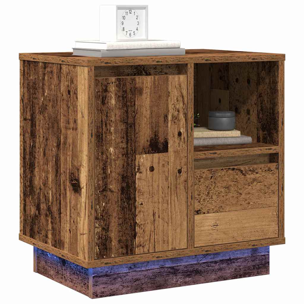 Natskab 2 pcs Gammelt træ 50 x 34,5 x 50 cm. Konstrueret træ