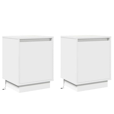 Natskab 2 pcs Hvid 39 x 34,5 x 50 cm Konstrueret træ