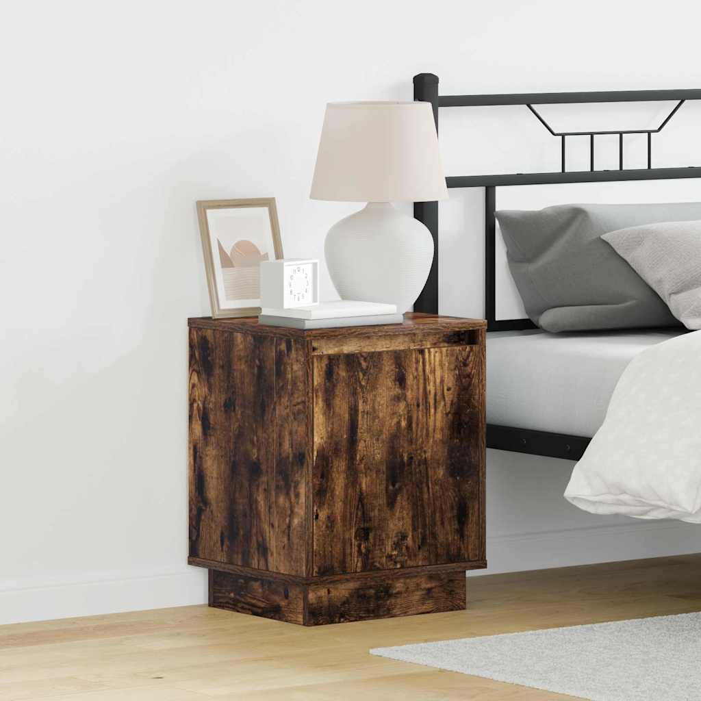 Natskab med 2 pcs Røget eg 39 x 34.5 x 50 cm Konstrueret træ billede