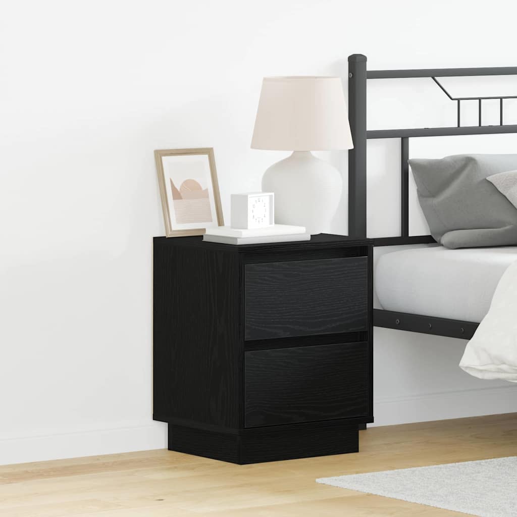 Natskab 2 pcs Sort eg 39 x 34,5 x 50 cm Konstrueret træ billede