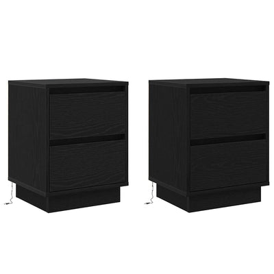 Natskab 2 pcs Sort eg 39 x 34,5 x 50 cm Konstrueret træ