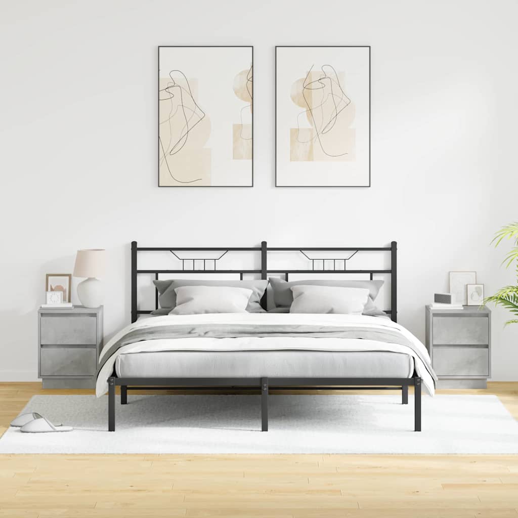 Natskab 2 pcs Beton Grå 39 x 34,5 x 50 cm Konstrueret træ