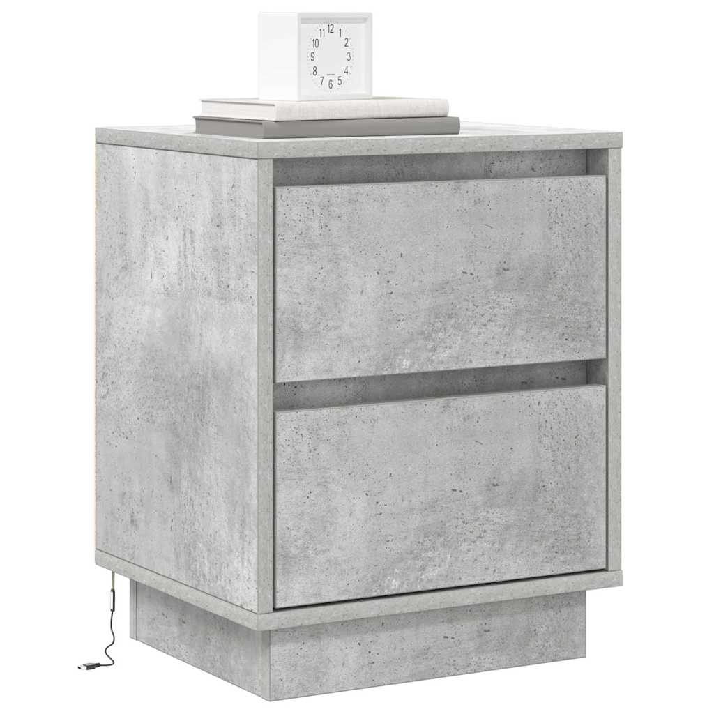 Natskab 2 pcs Beton Grå 39 x 34,5 x 50 cm Konstrueret træ