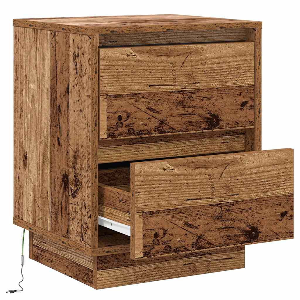 Natskab 2 stk. Gammelt træ 39 x 34,5 x 50 cm Konstrueret træ