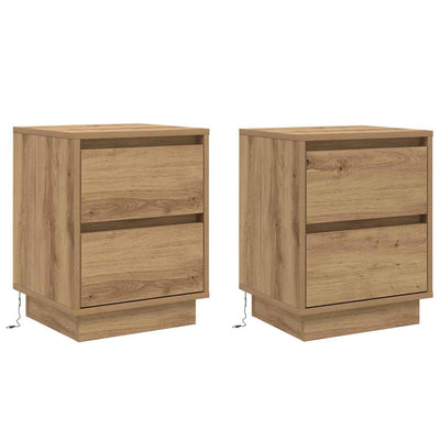 Natskab 2 pcs Artisan Egetræ 39 x 34,5 x 50 cm Konstrueret træ