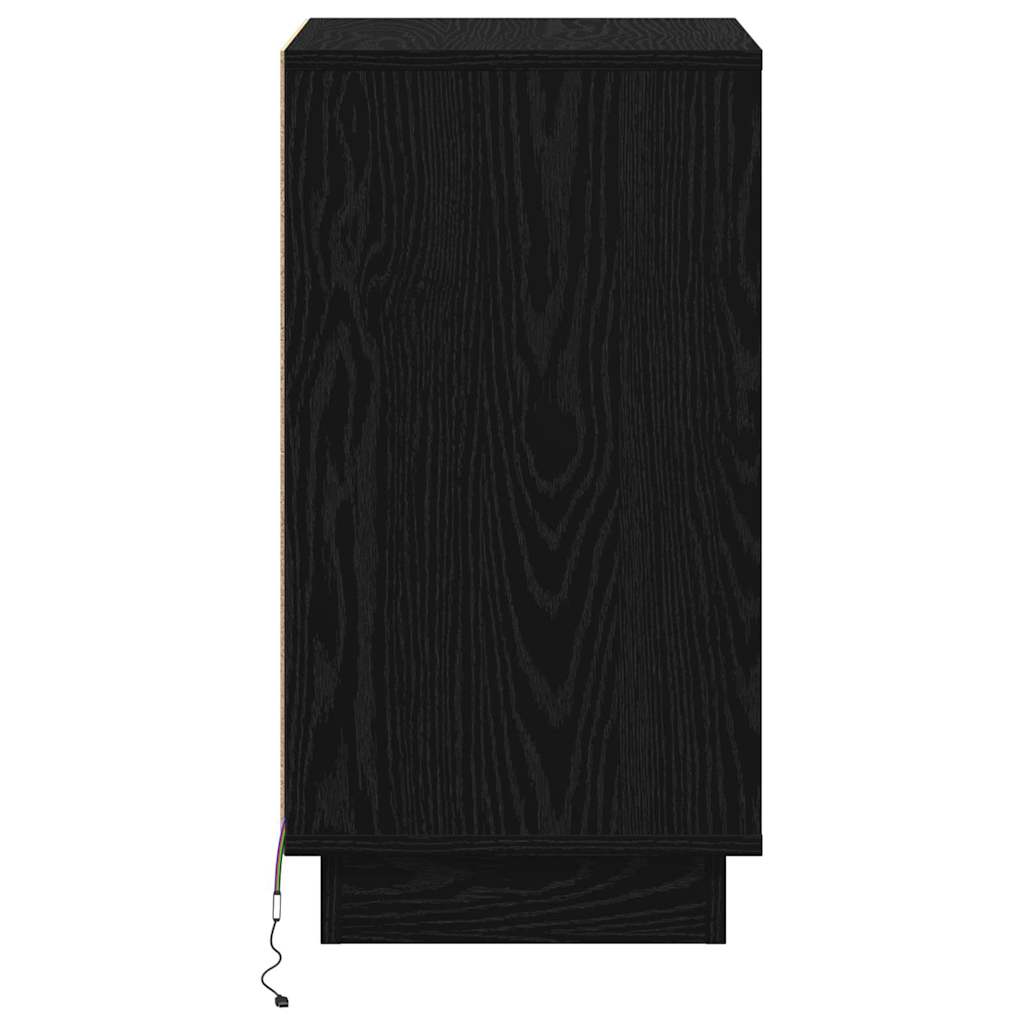 Natskab med skuffe Sort eg 39 x 34,5 x 65 cm Konstrueret træ