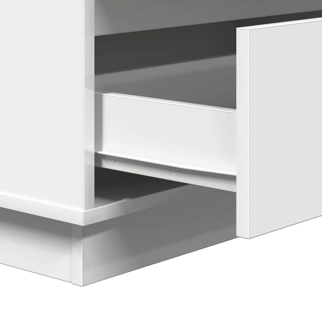 Natskab med skuffe Hvid 71 x 34,5 x 75 cm Konstrueret træ