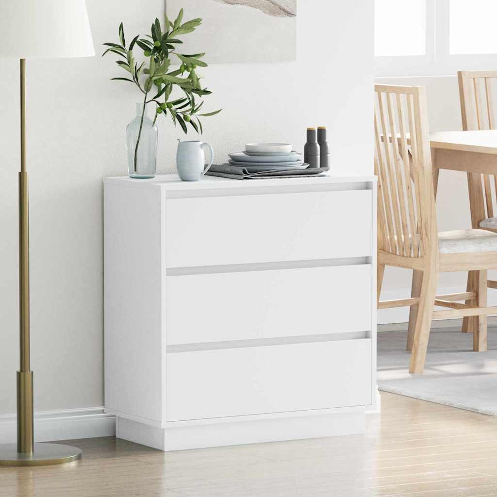 Natskab med skuffe Hvid 71 x 34,5 x 75 cm Konstrueret træ