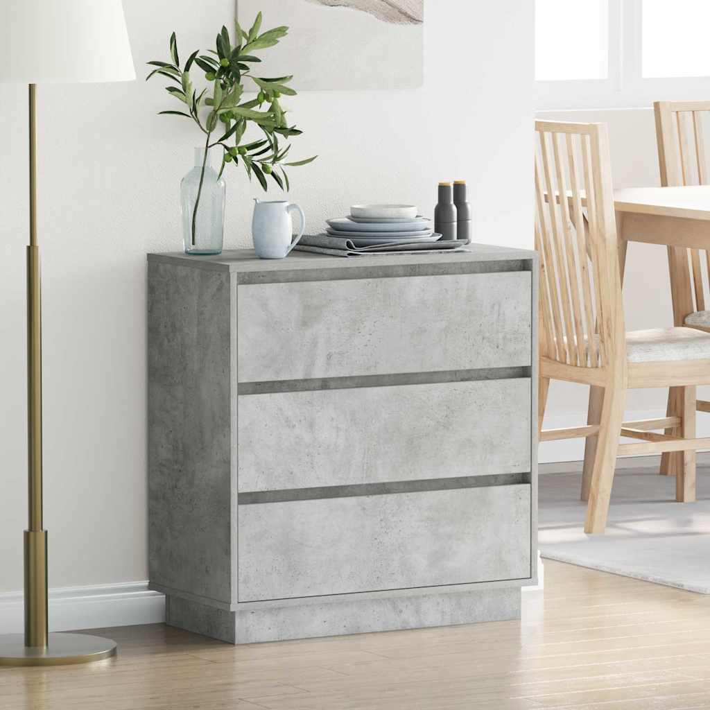 Natskab med skuffe Beton Grå 71 x 34,5 x 75 cm Konstrueret træ