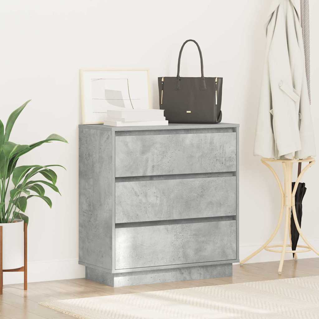 Natskab med skuffe Beton Grå 71 x 34,5 x 75 cm Konstrueret træ