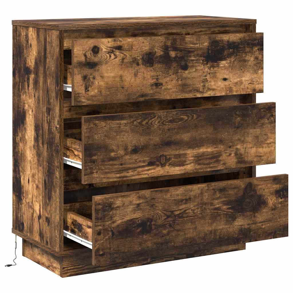 Natskab med skuffe Røget eg 71 x 34,5 x 75 cm Konstrueret træ
