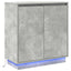 LED Sideboard Betongrå 71 x 34,5 x 75 cm Konstrueret træ