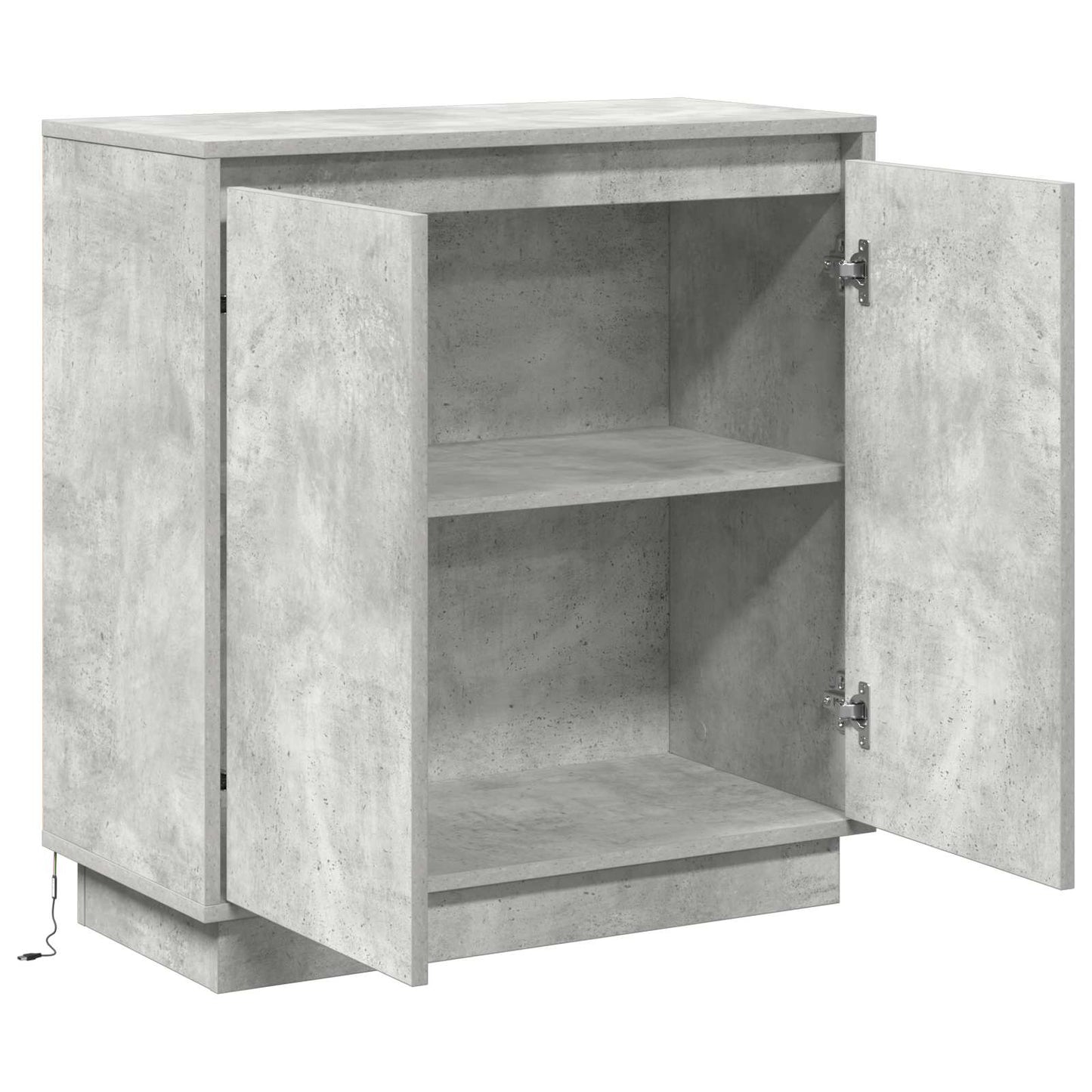 LED Sideboard Betongrå 71 x 34,5 x 75 cm Konstrueret træ