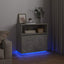 LED Sideboard Betongrå 71 x 34,5 x 75 cm Konstrueret træ