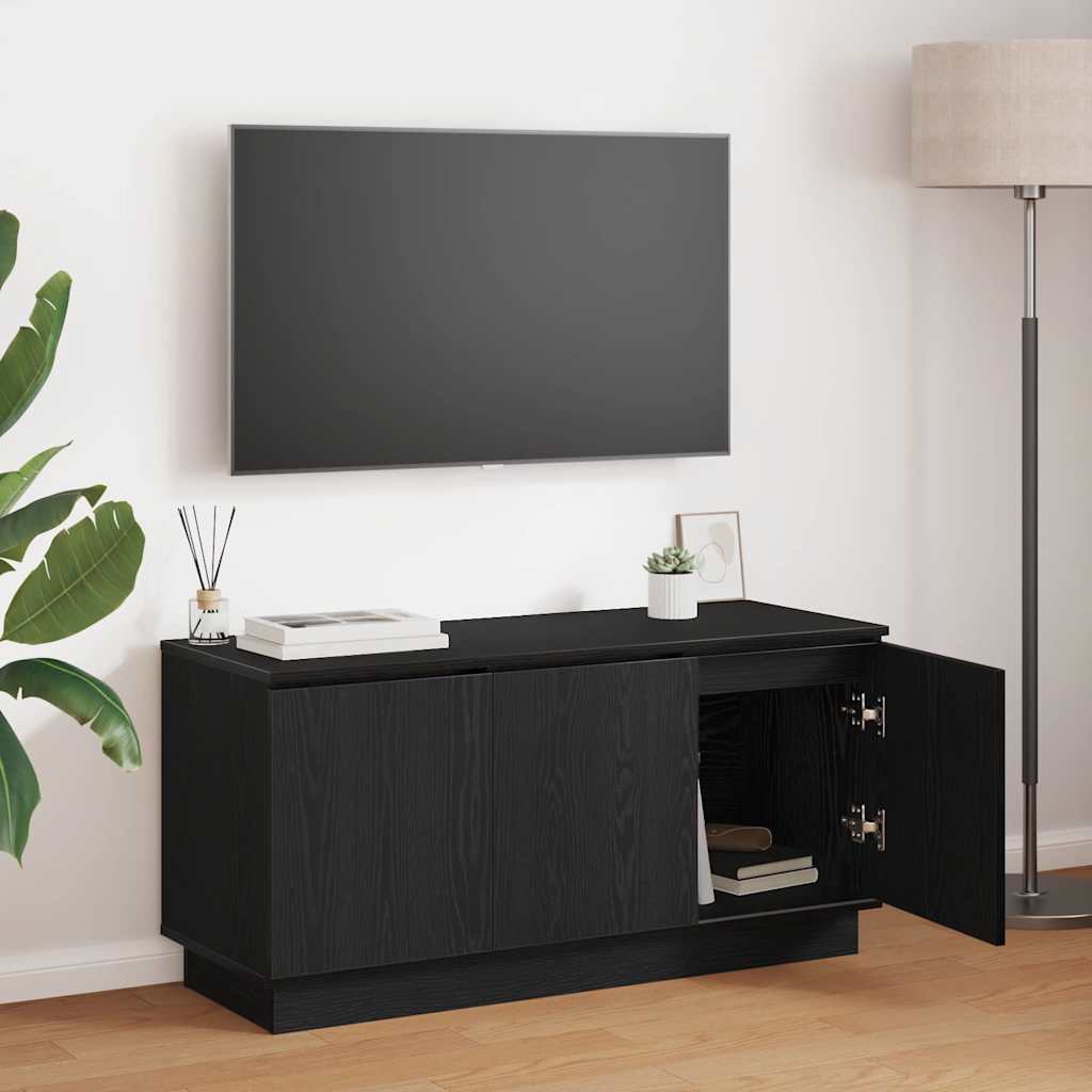 TV-skab Sort eg 100 x 38 x 49 cm Konstrueret træ