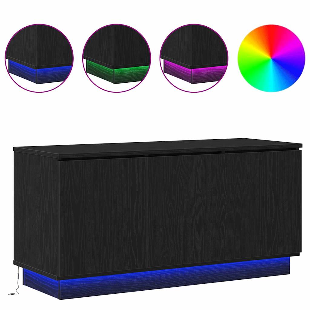 TV-skab Sort eg 100 x 38 x 49 cm Konstrueret træ