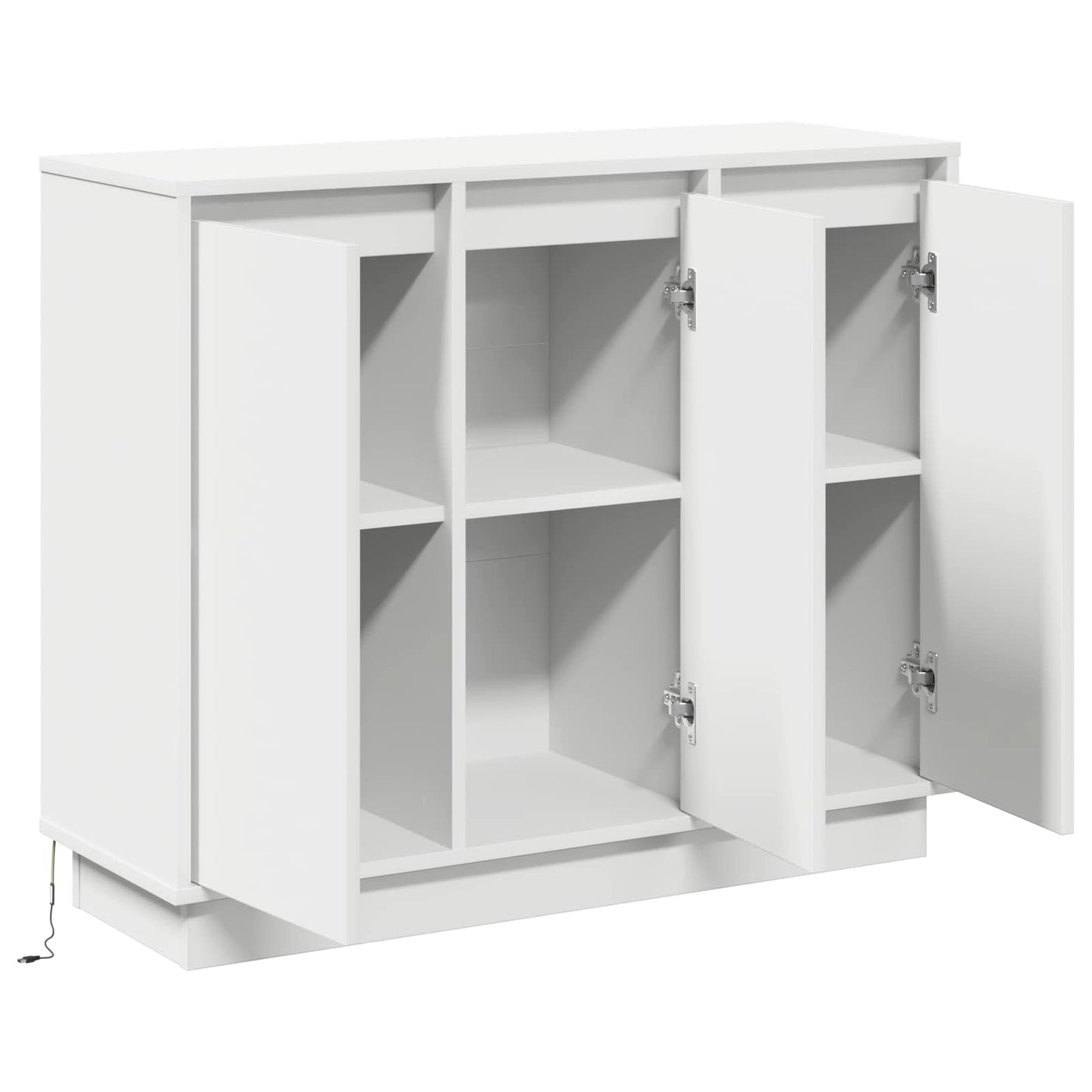LED Sideboard Hvid 90 x 32 x 75 cm Konstrueret træ