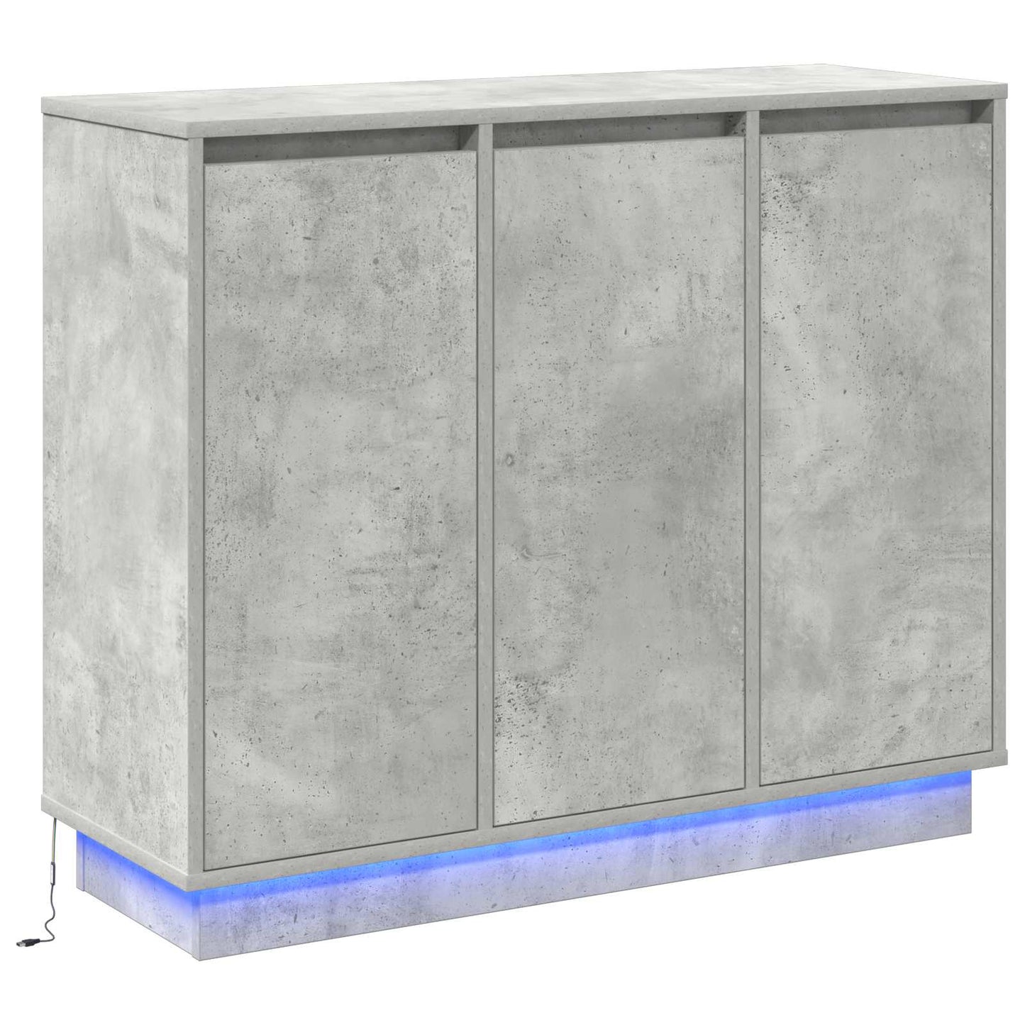 LED Sideboard Beton Grå 90 x 32 x 75 cm Konstrueret træ