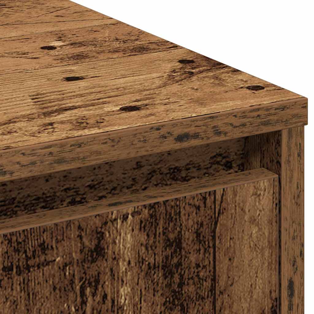 LED Sideboard Gammelt træ 90 x 32 x 75 cm Konstrueret træ