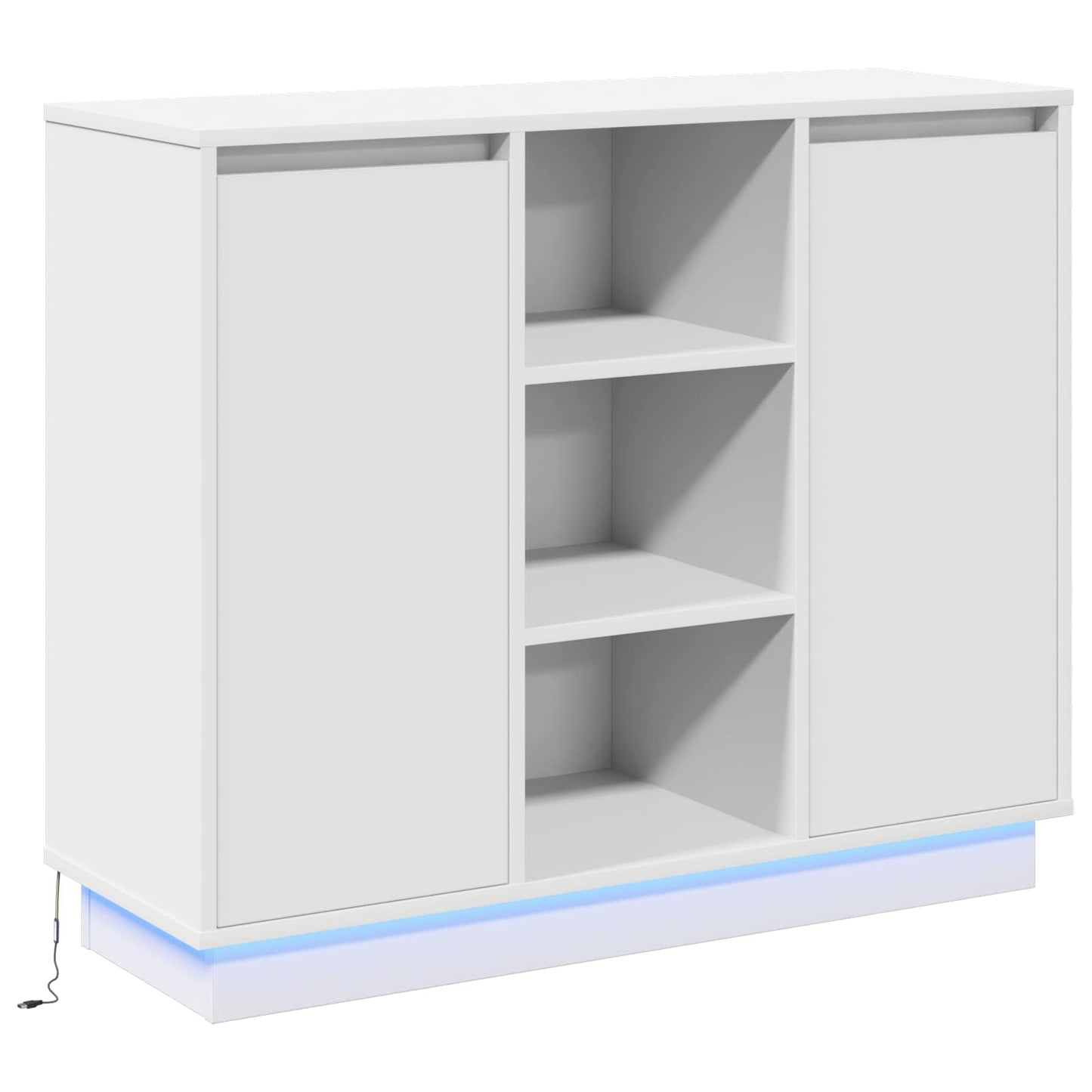 LED Sideboard Hvid 90 x 32 x 75 cm Konstrueret træ