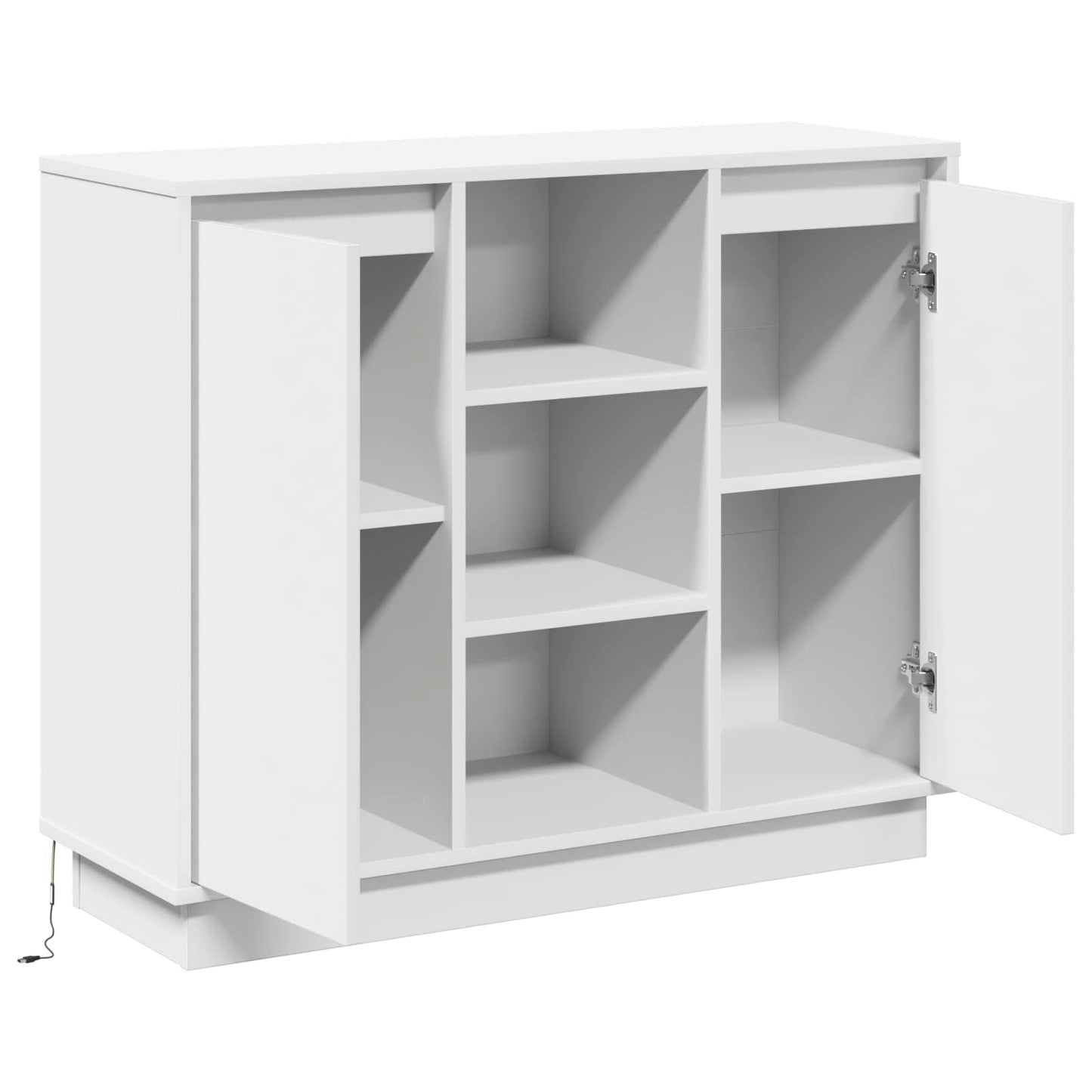 LED Sideboard Hvid 90 x 32 x 75 cm Konstrueret træ