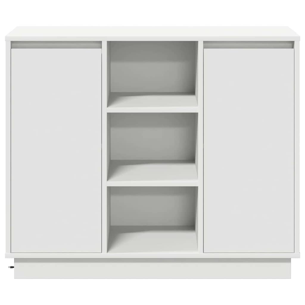 LED Sideboard Hvid 90 x 32 x 75 cm Konstrueret træ