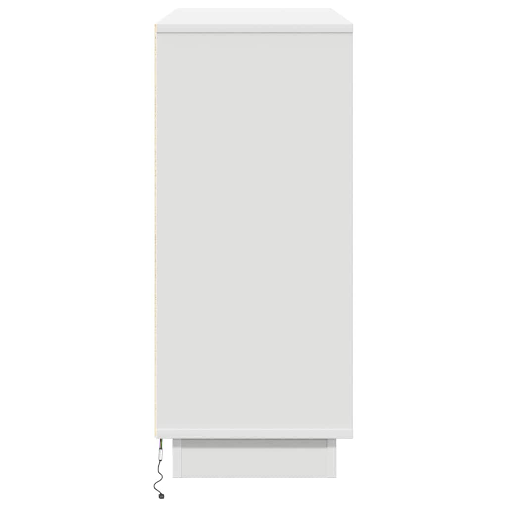 LED Sideboard Hvid 90 x 32 x 75 cm Konstrueret træ