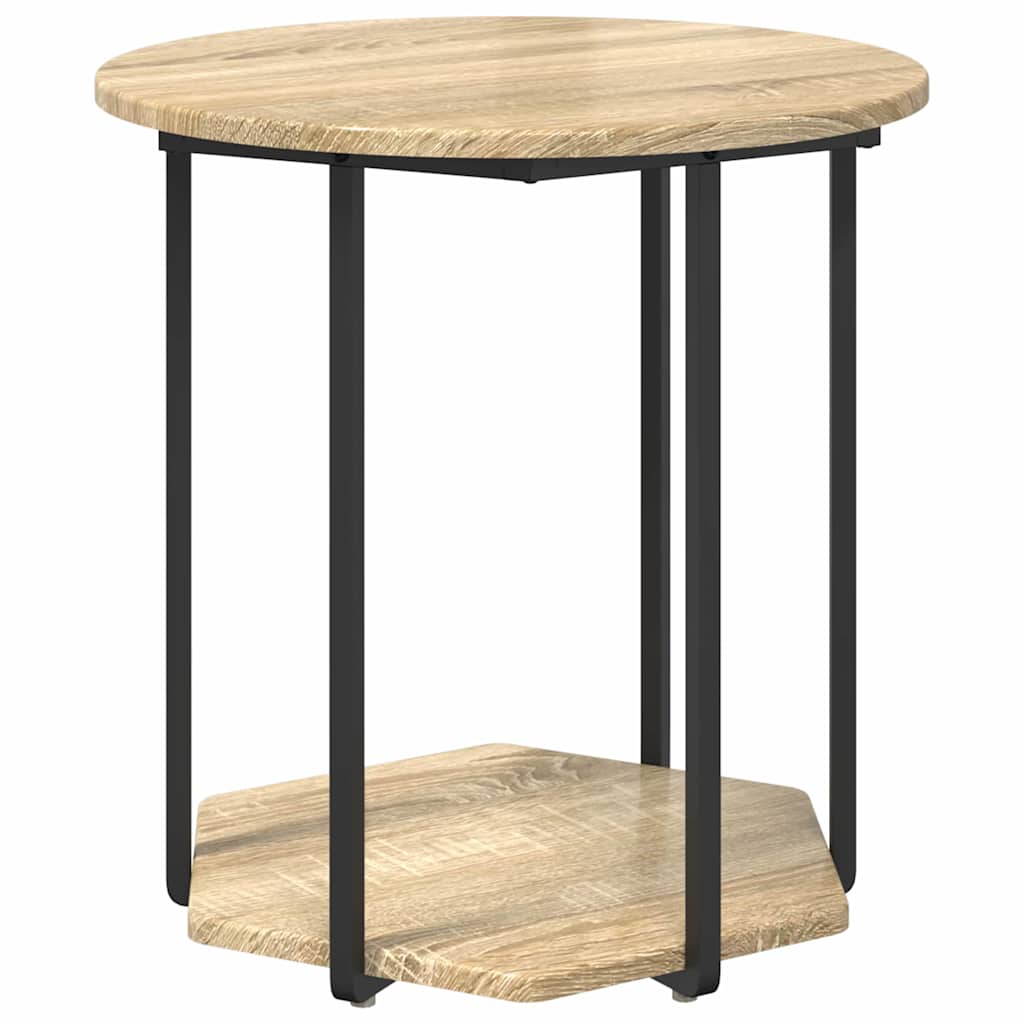 Sidebordssæt med hylde 2 pcs Brun