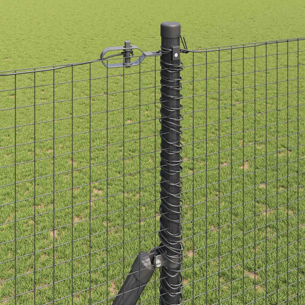 Svejset trådhegn jordfastgørelse 25 x 1,6 m PVC-belagt stål Grå