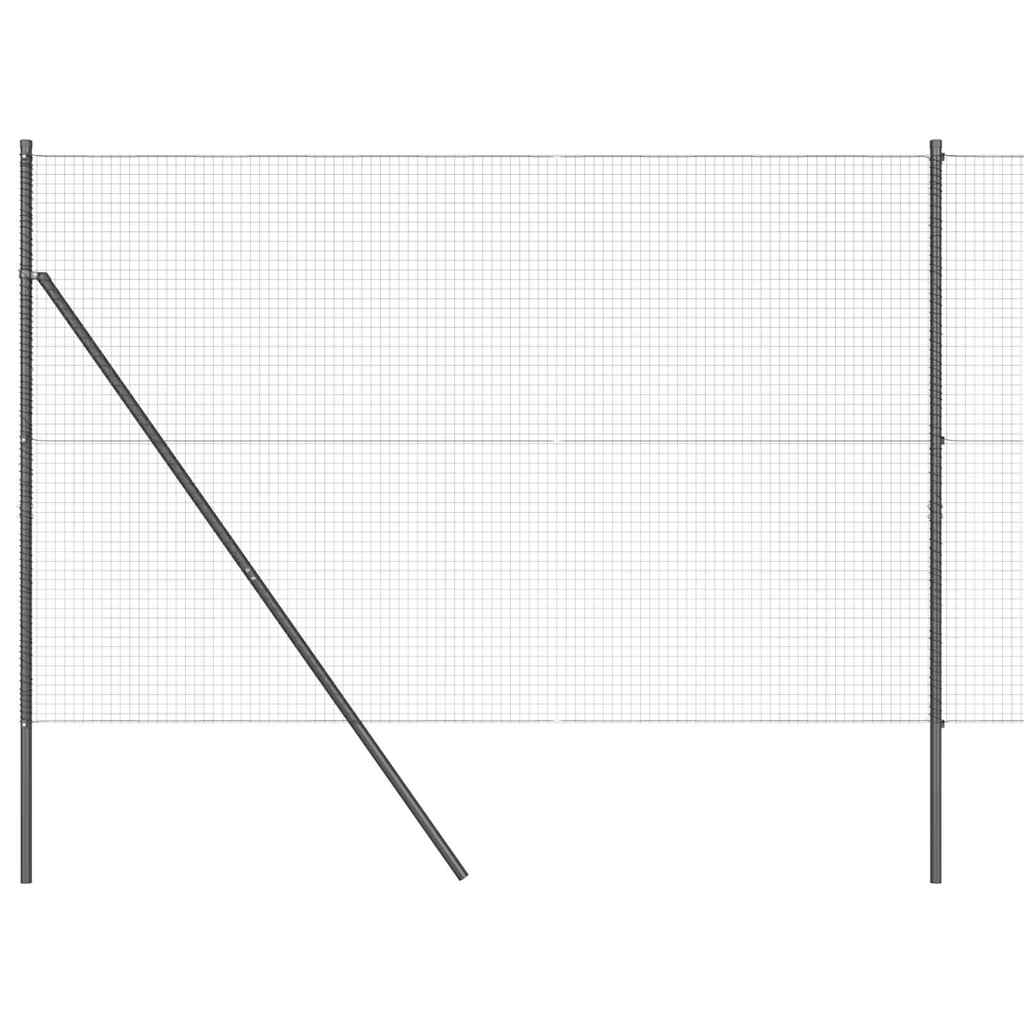 Svejset trådhegn jordfastgørelse 25 x 1,6 m PVC-belagt stål Grå