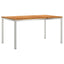 Spisebord 150x90x75 cm Massiv teaktræ og rustfrit stål