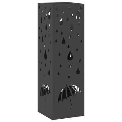 Regn Paraply Stativ Sort 15,5 x 15,5 x 49 cm Stål