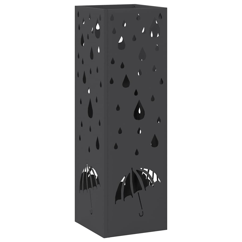 Regn Paraply Stativ Sort 15,5 x 15,5 x 49 cm Stål